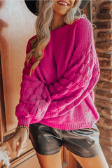 Jayla Hollowed Bubble Knit Sweater